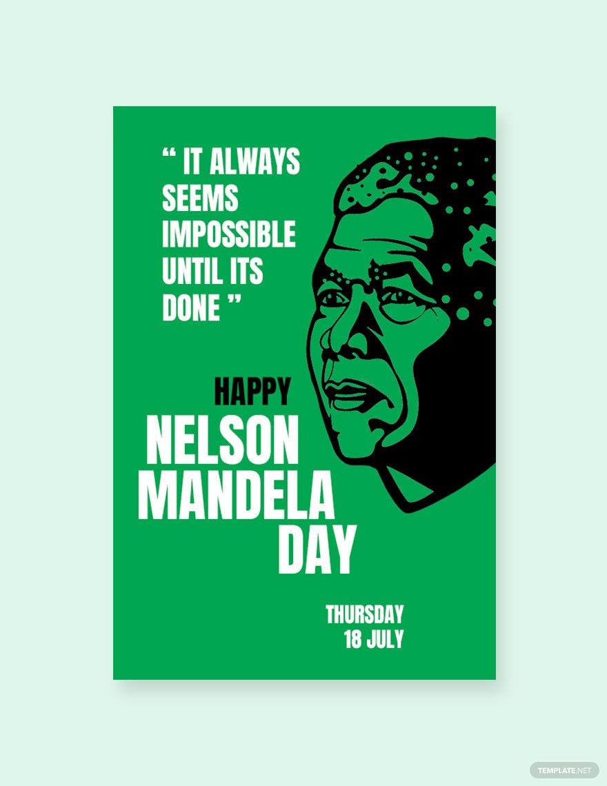 Free Nelson Mandela Day Tumblr Post Template in PSD
