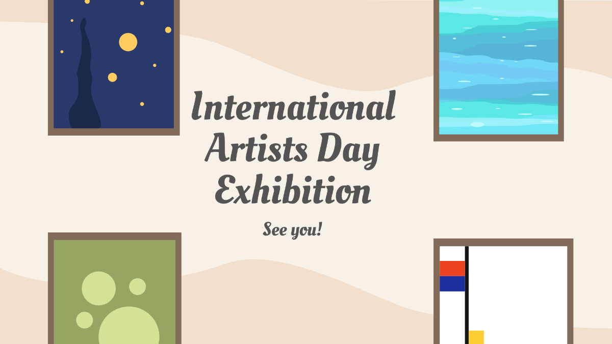 Free International Artist’s Day Invitation Background Template
