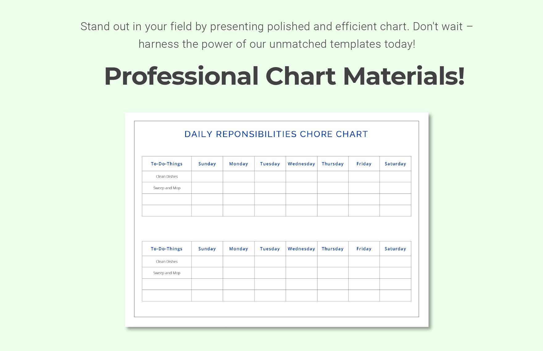 Daily Responsibilities Chore Chart Template