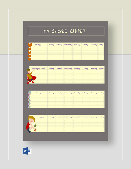 FREE 26+ Sample Chore Chart Templates in Google Docs, MS Word, Pages, PDF, Excel in 2023