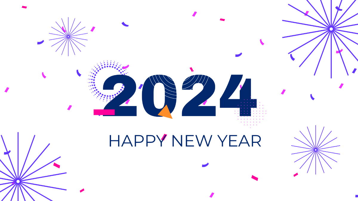New Year's Day White Background Template