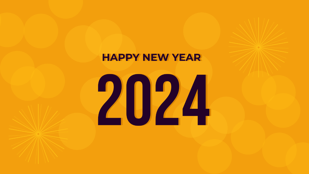 New Year's Day Yellow Background Template