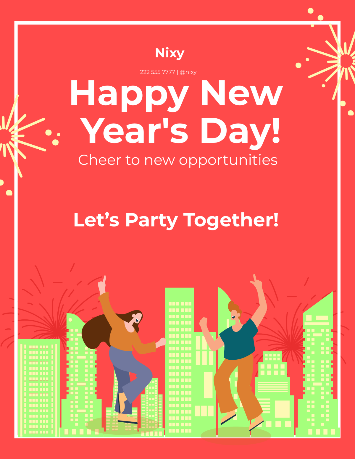 Happy New Year's Day Flyer