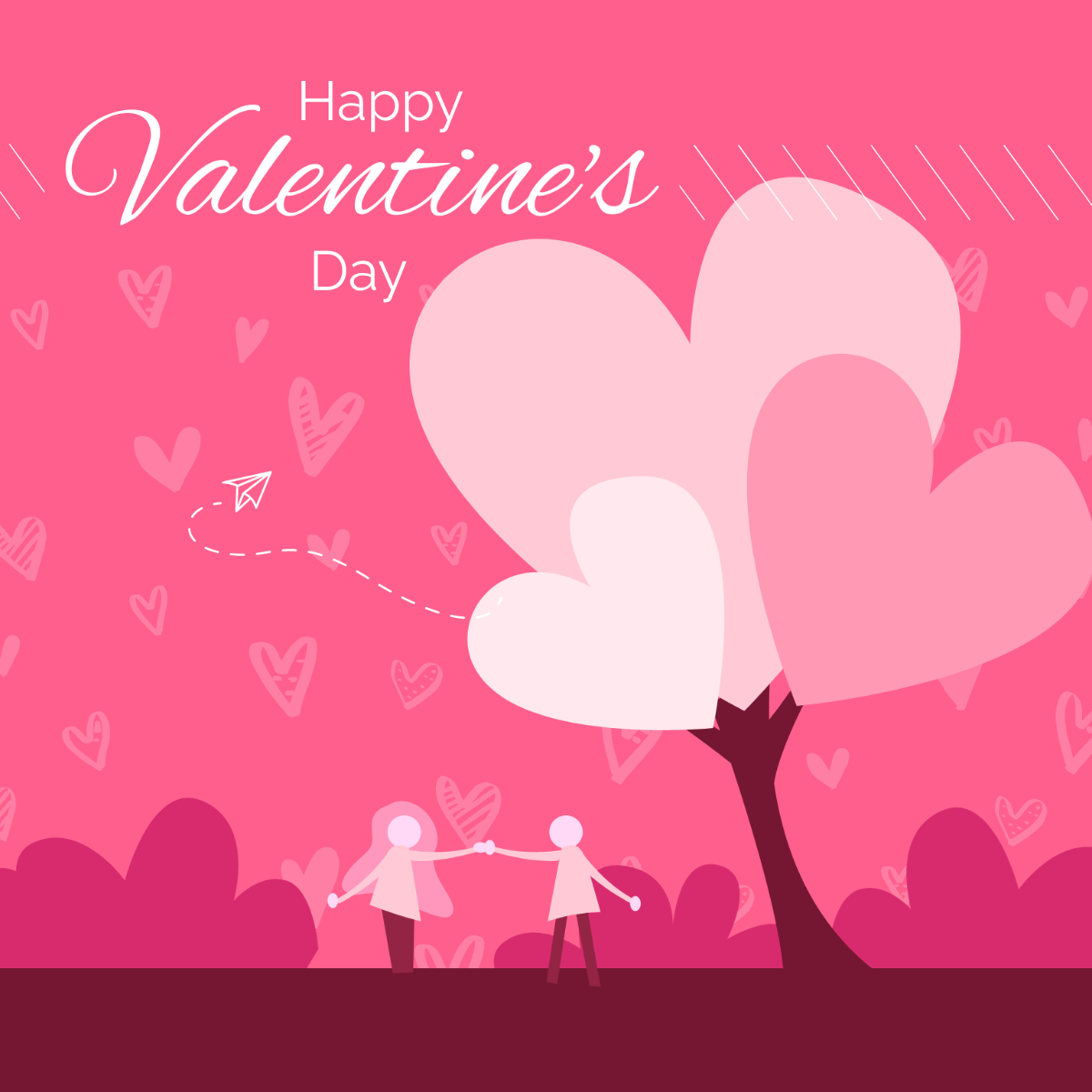Happy Valentine's Day Illustration Template