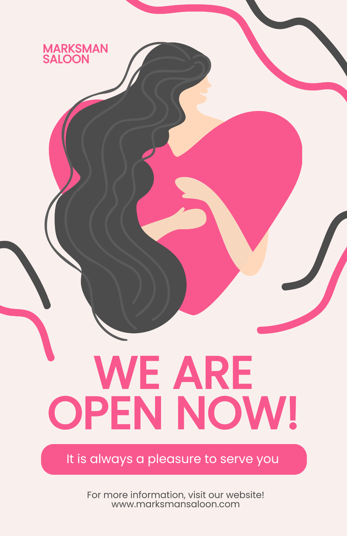 We Are Open Now Poster Template