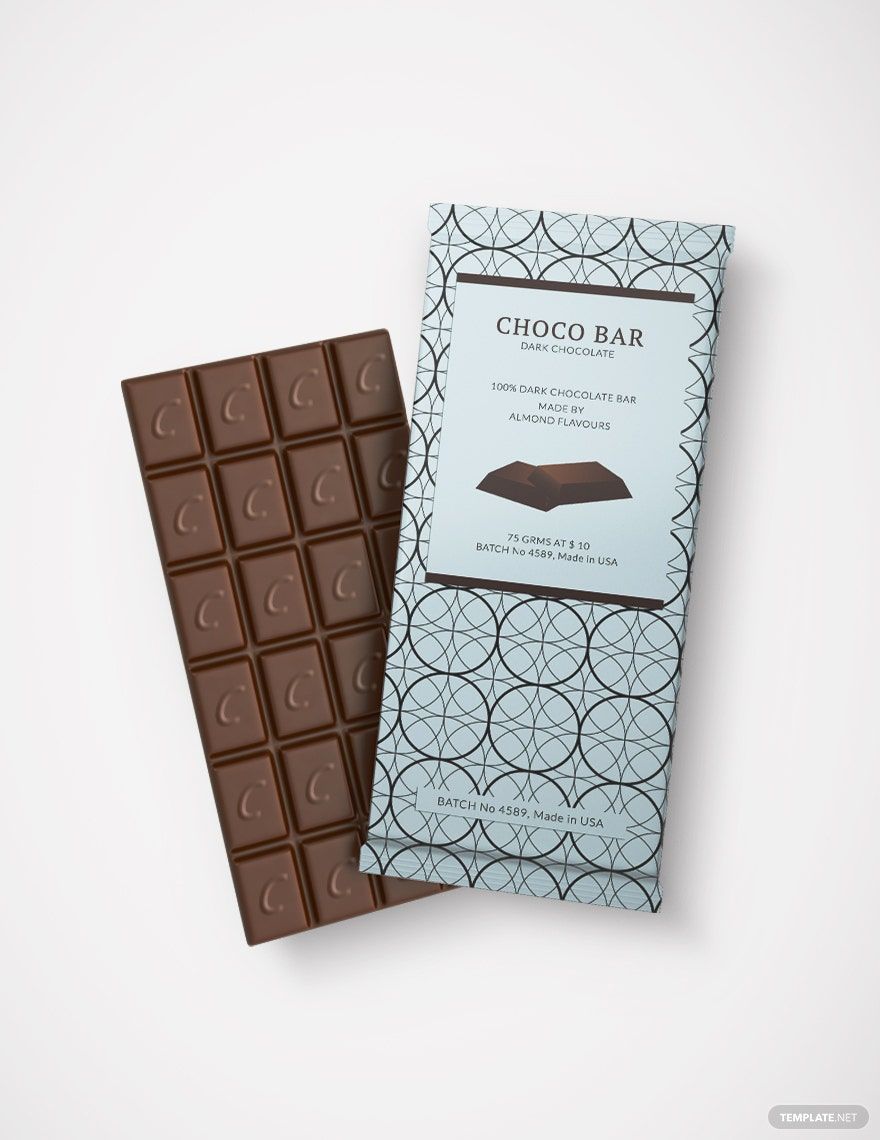Chocolate Wrapper Packaging Template in PSD