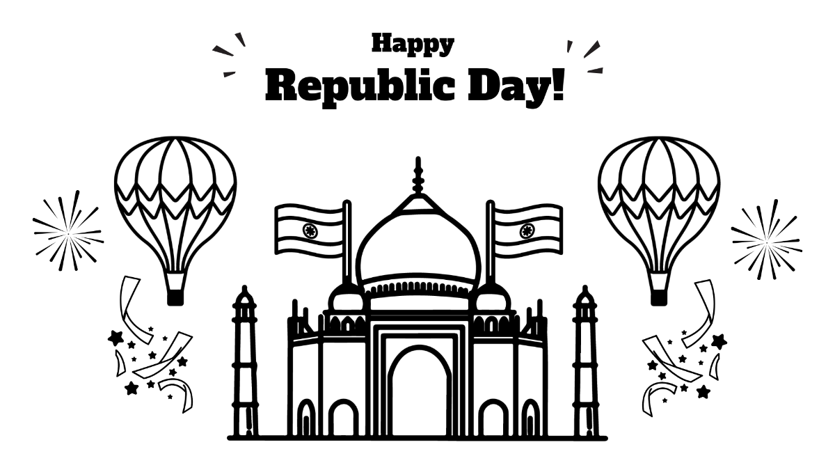 Republic Day Drawing Background Template
