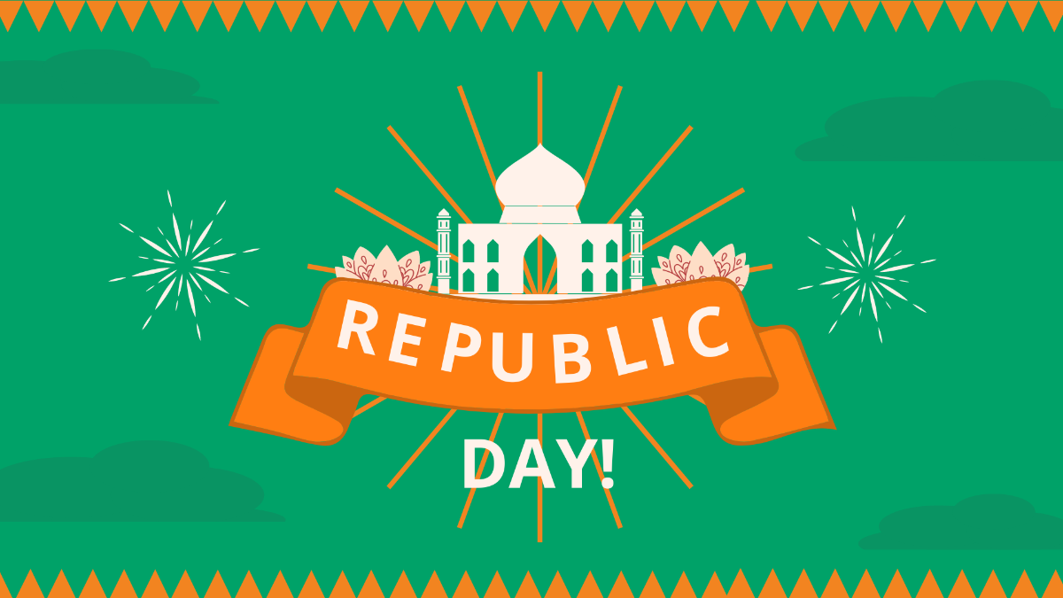 Republic Day Green Background Template