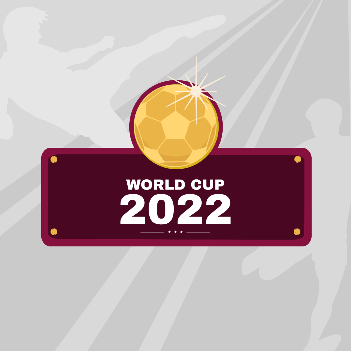 World Cup 2022 Sign Vector Template