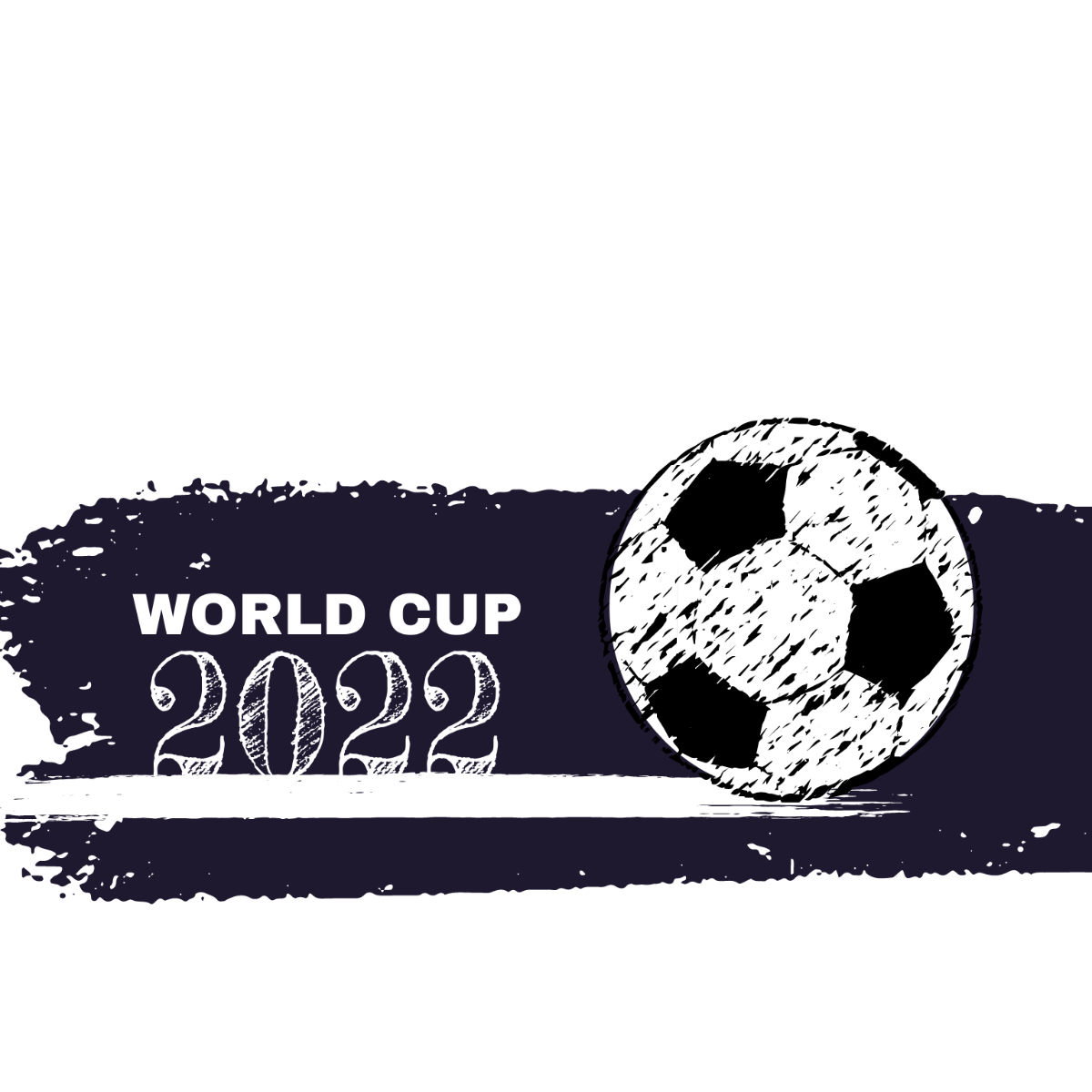 World Cup 2022 Chalk Design Vector Template