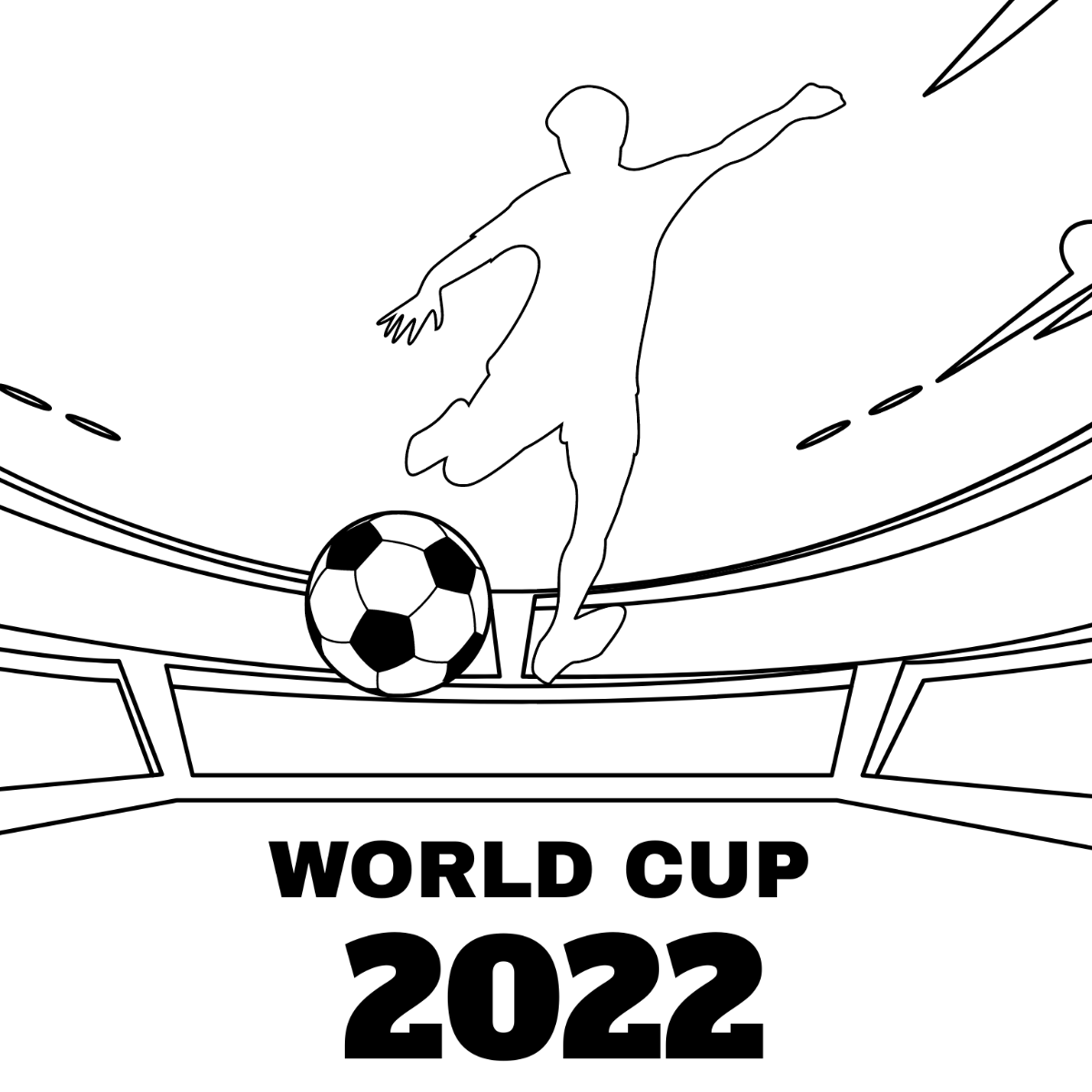 World Cup 2022 Sketch Vector Template