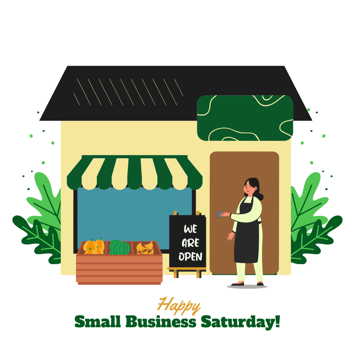Happy Small Business Saturday Illustration Template