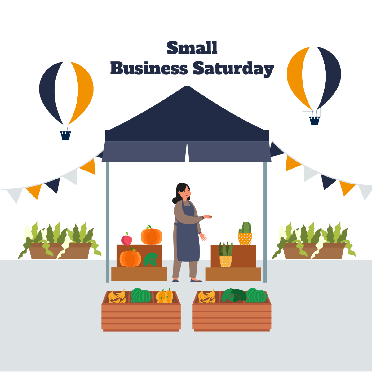 Small Business Saturday Illustration Template