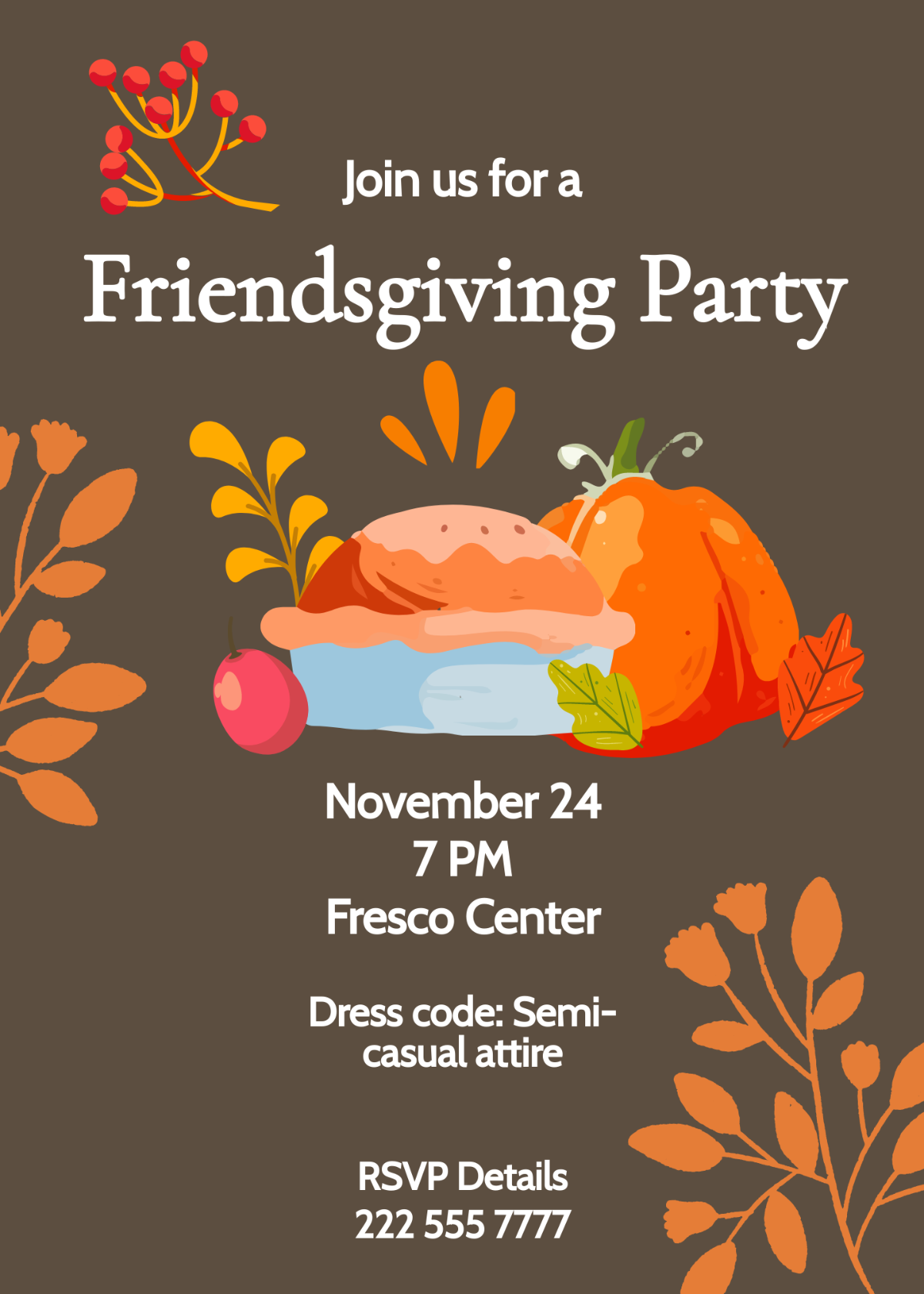 Friendsgiving Party Invitation Template