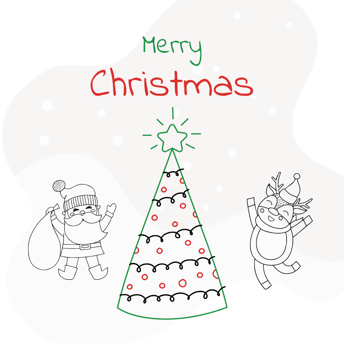 Christmas Eve Drawing Vector Template
