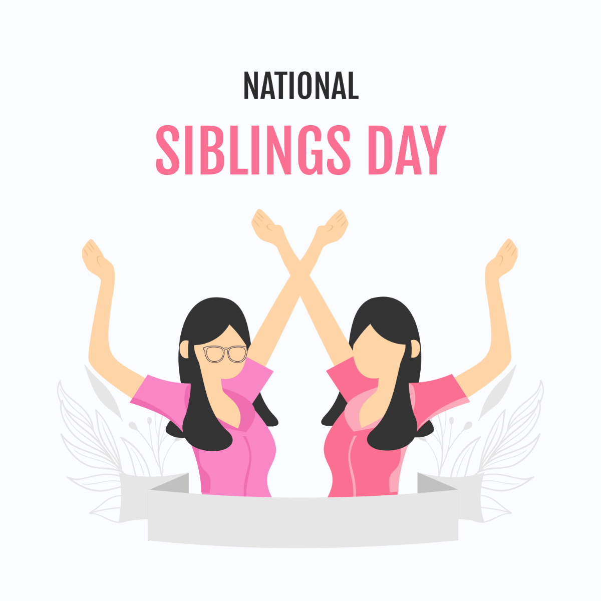 National Siblings Day Vector Template
