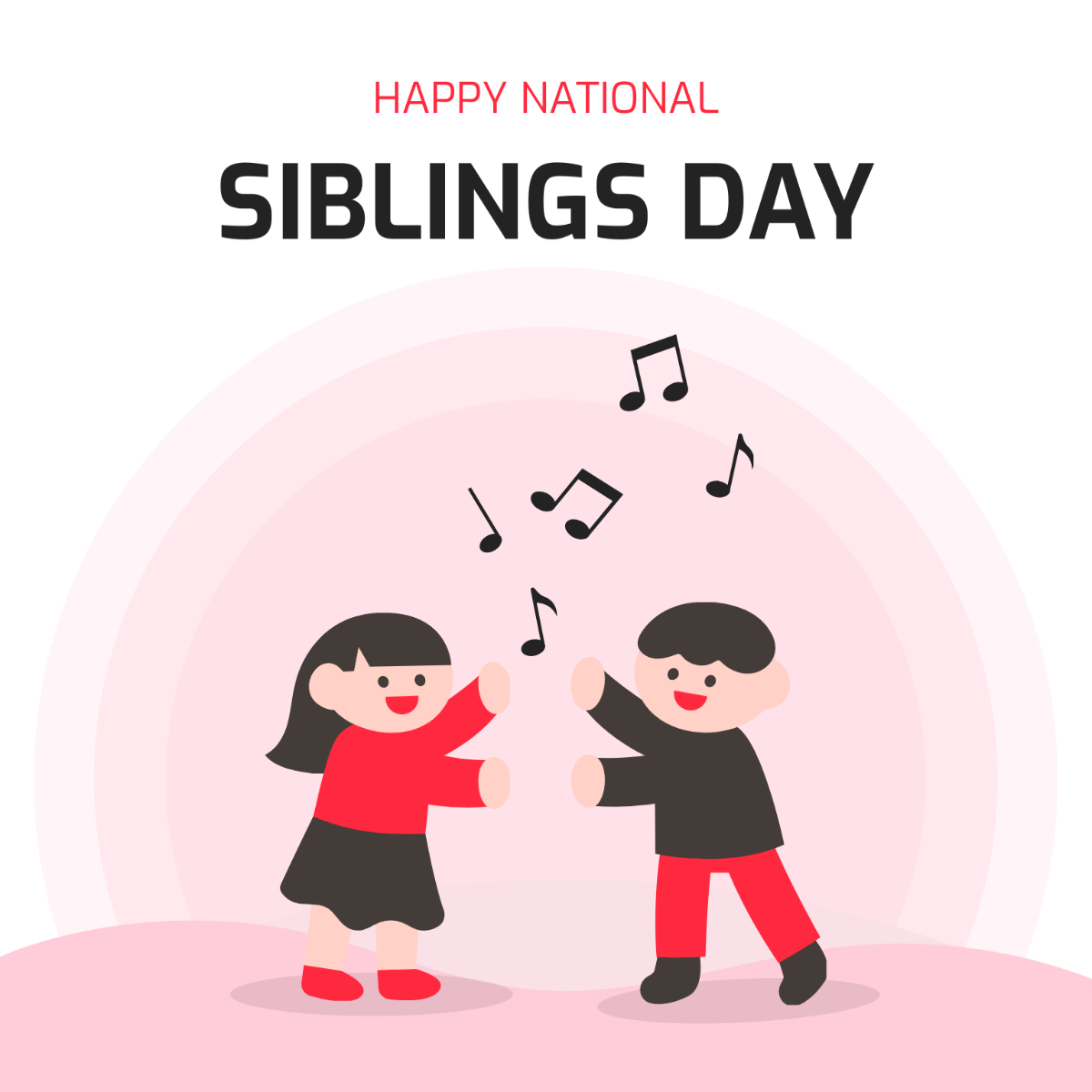 Happy National Siblings Day Illustration Template