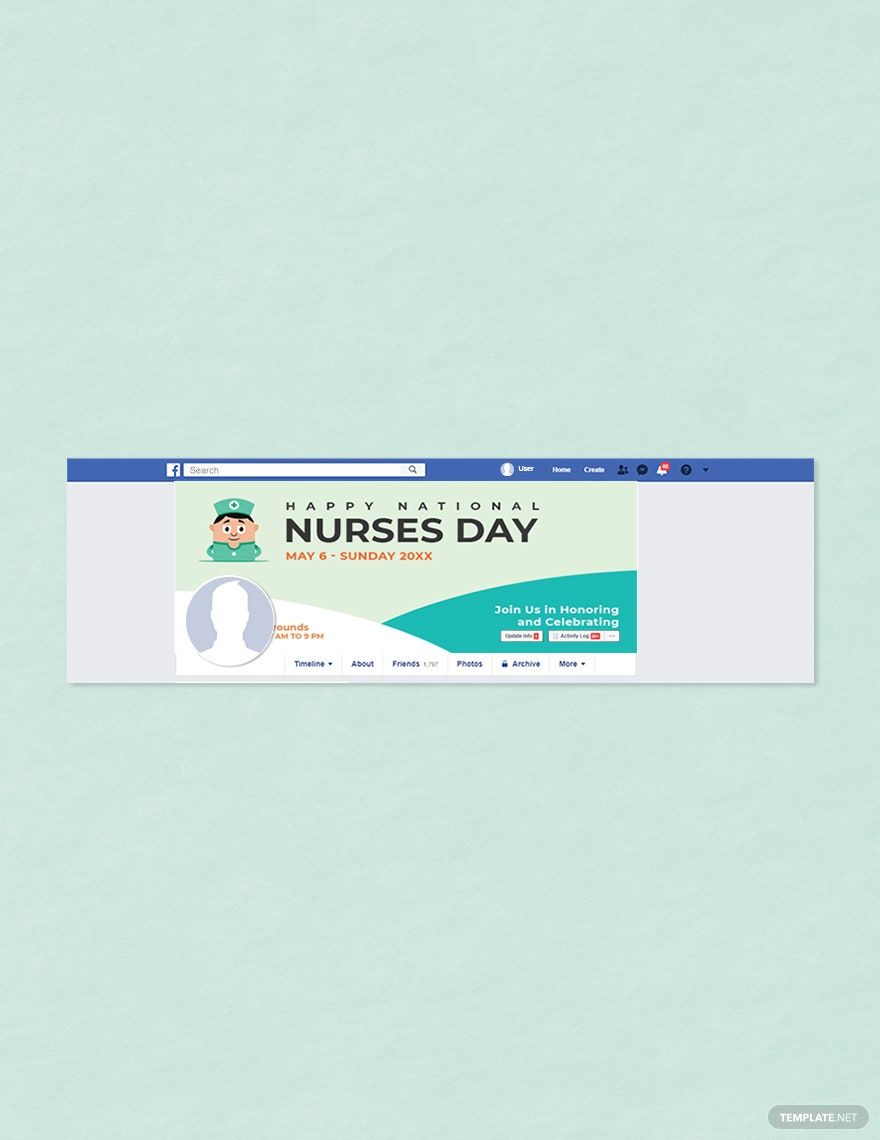 Nurses Day Facebook Cover Template in PSD