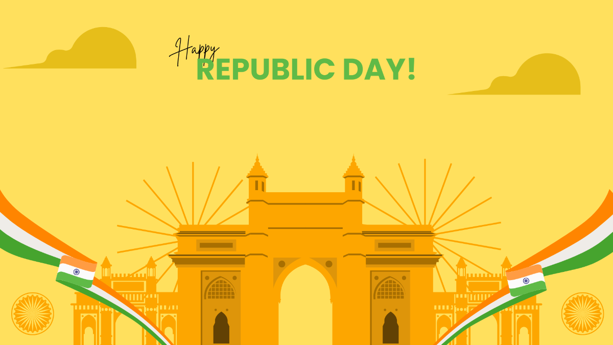 Republic Day Yellow Background Template