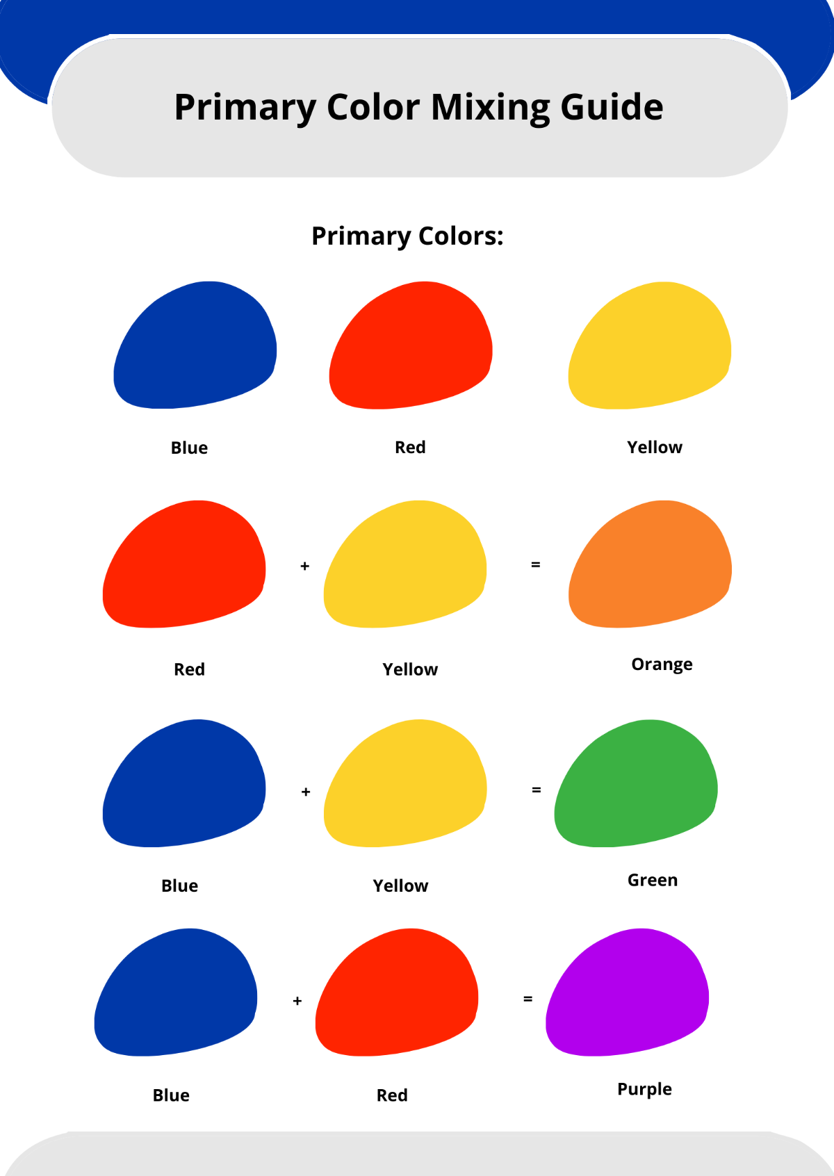 Free Primary Color Mixing Chart Template