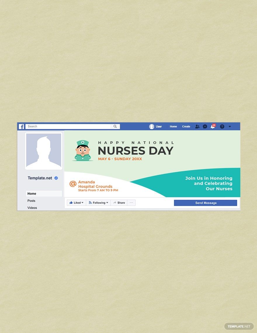 Free Nurses Day Facebook Event Cover Template in PSD