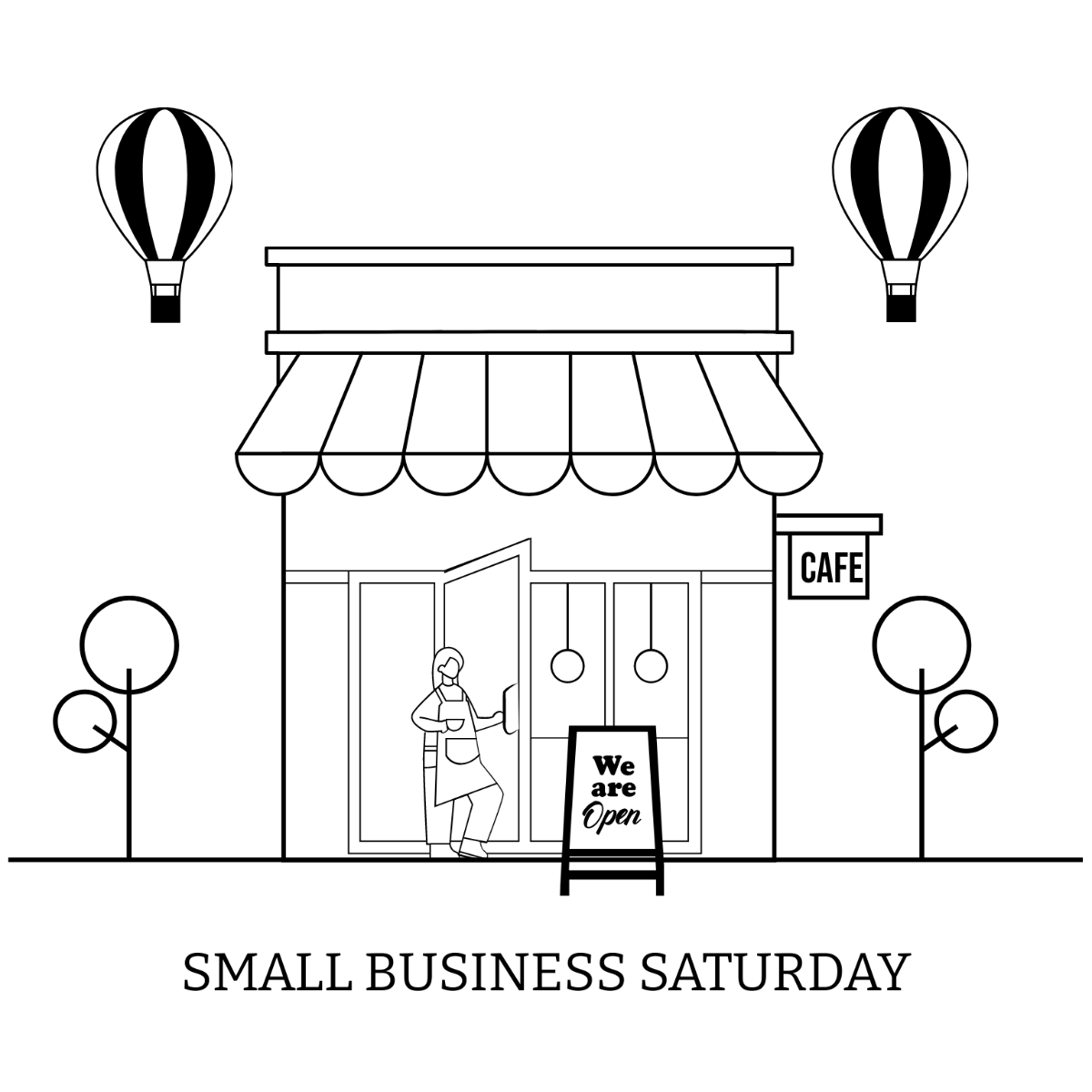 Small Business Saturday Drawing Vector Template