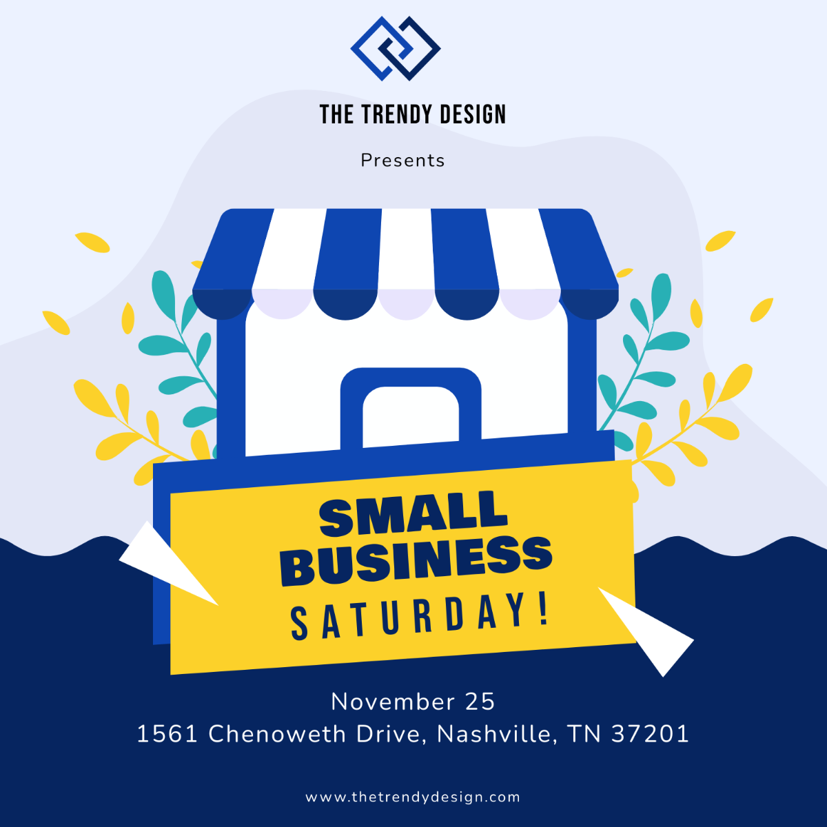 Small Business Saturday Flyer Vector Template