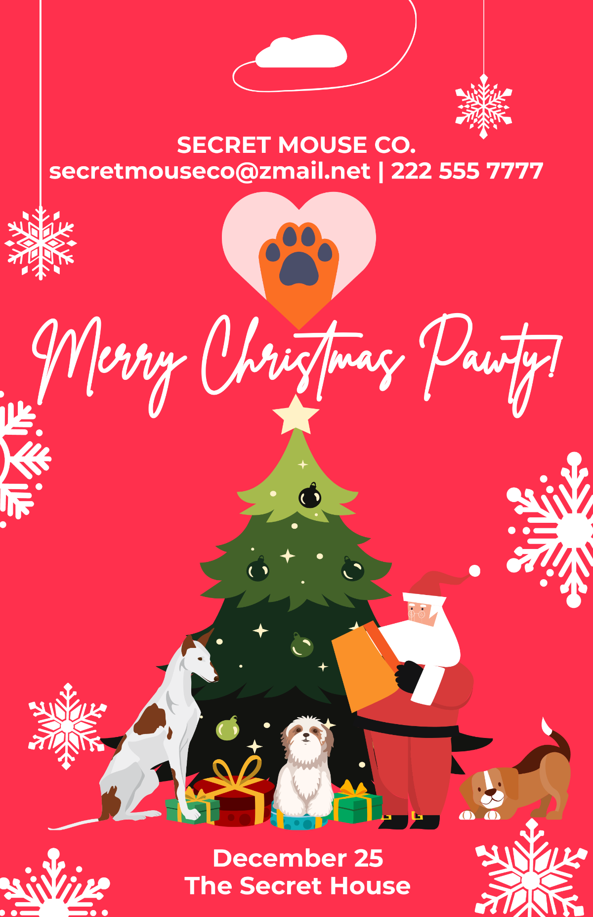 Christmas Animal Style Poster Template
