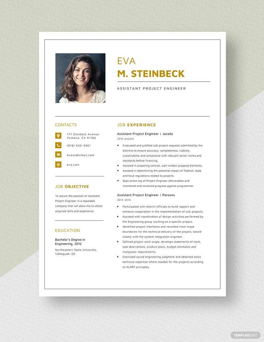 Assistant Project Engineer Resume