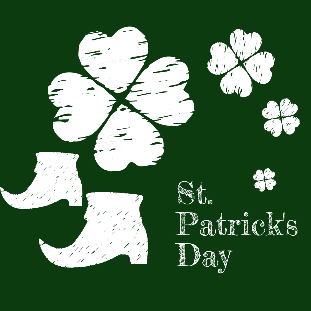 St. Patrick's Day Chalk Design Vector Template
