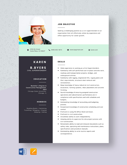 Civil Foreman Resume - Download in Word, Apple Pages | Template.net