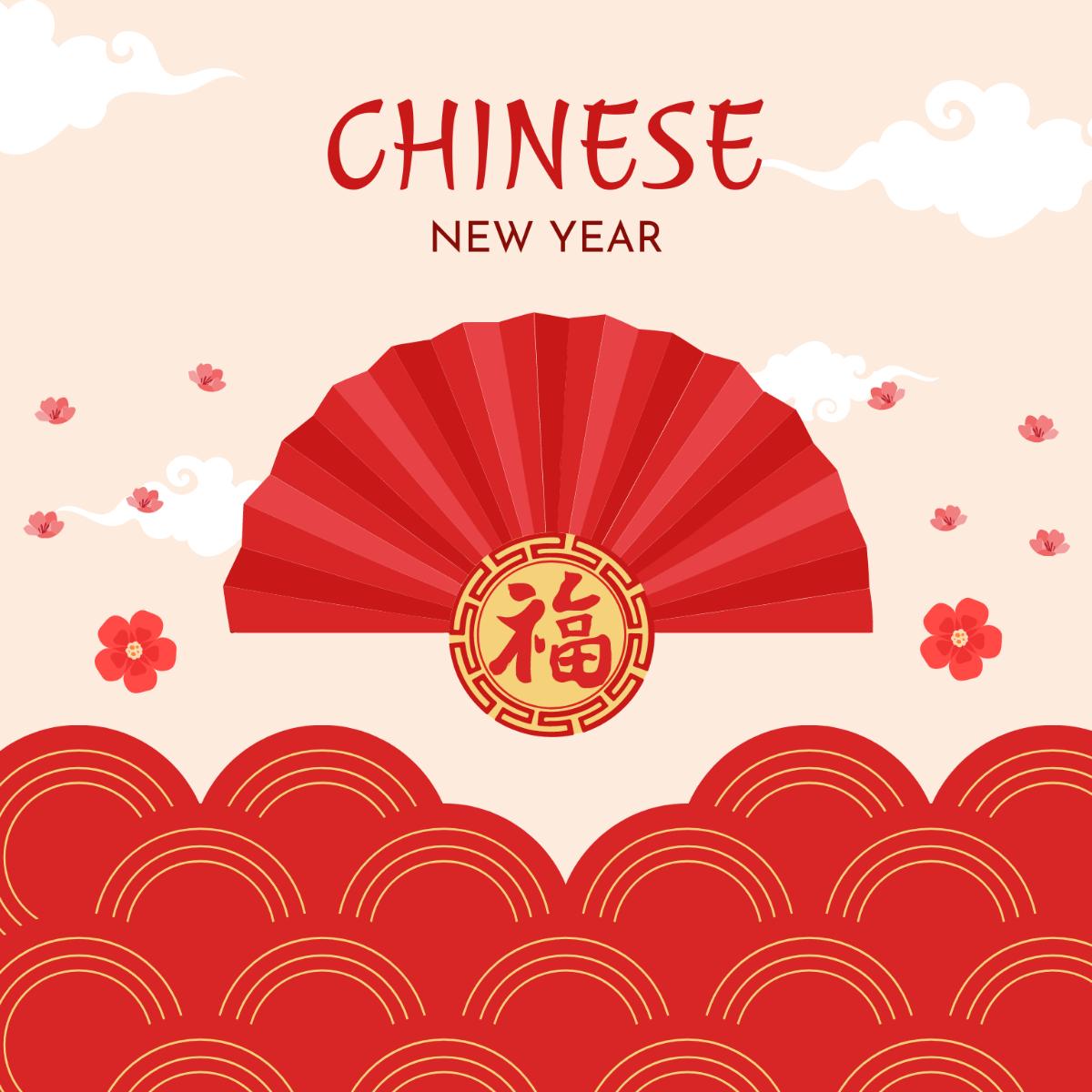 Free Chinese New Year Clipart Vector Template