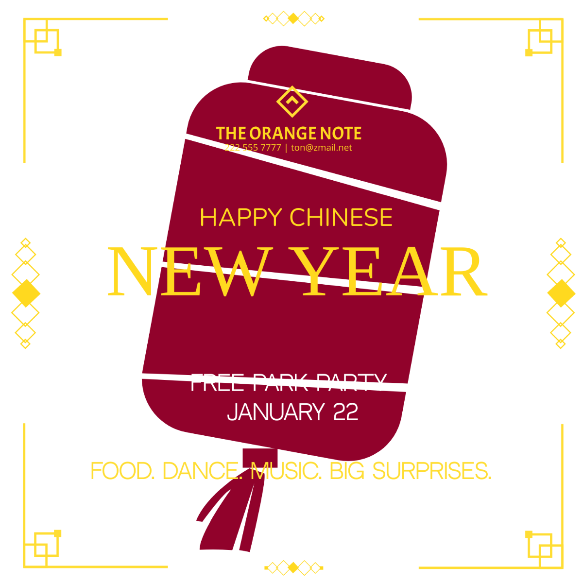Chinese New Year Flyer Vector Template