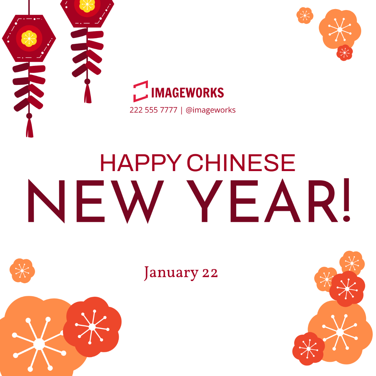 Chinese New Year Poster Vector Template