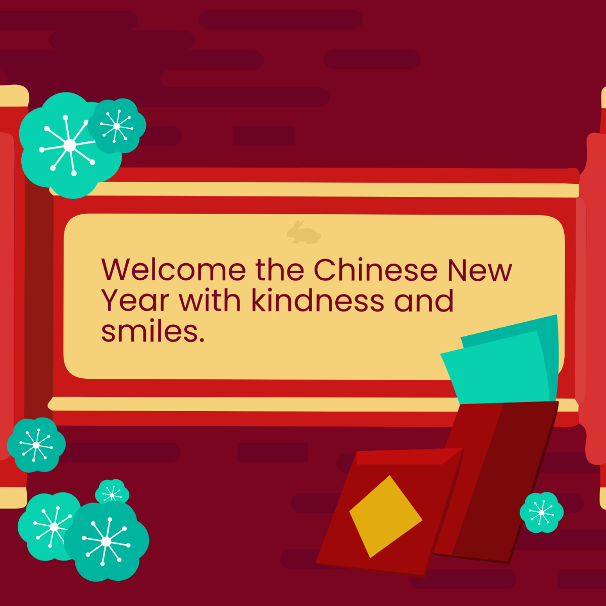 Chinese New Year Greeting Card Vector Template