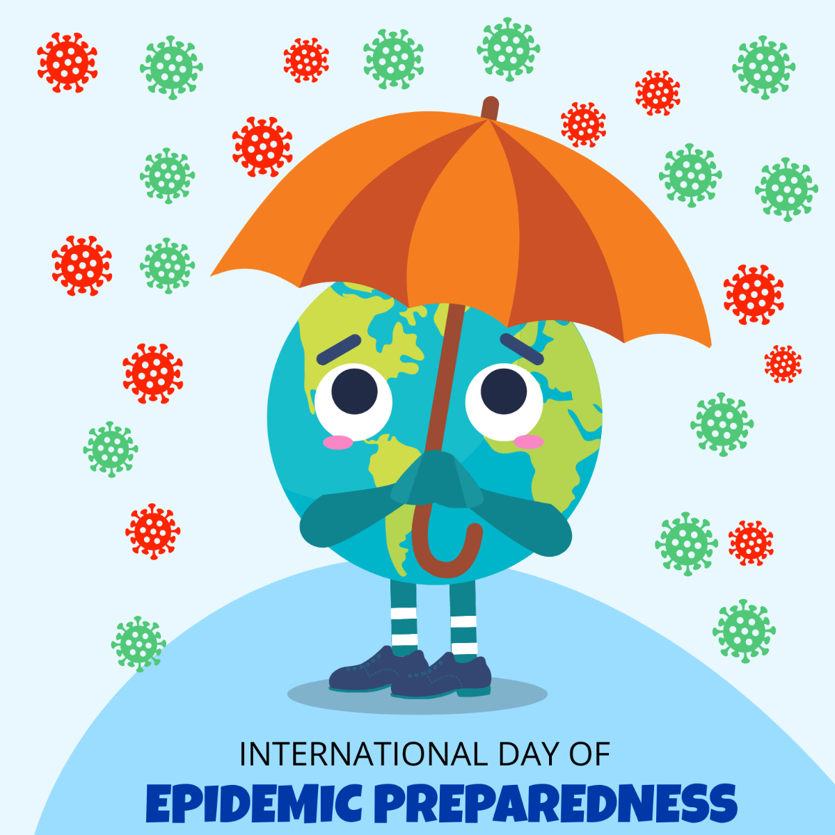 Free International Day of Epidemic Preparedness Cartoon Vector Template