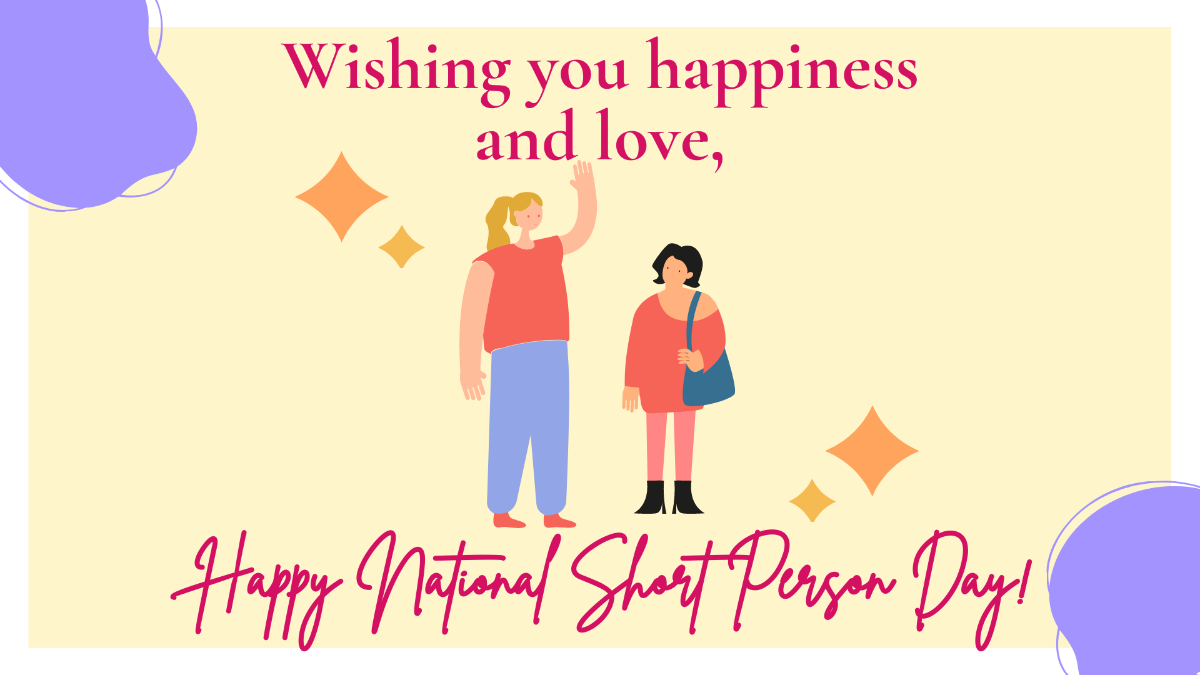 Free National Short Person Day Wishes Background Template