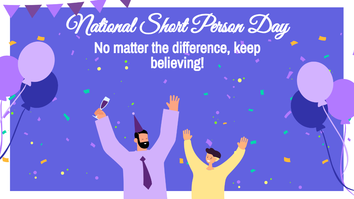 National Short Person Day Flyer Background Template