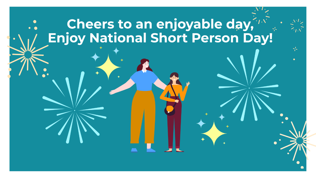 National Short Person Day Greeting Card Background Template