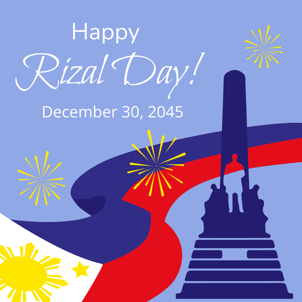Rizal Day Wishes Vector Template