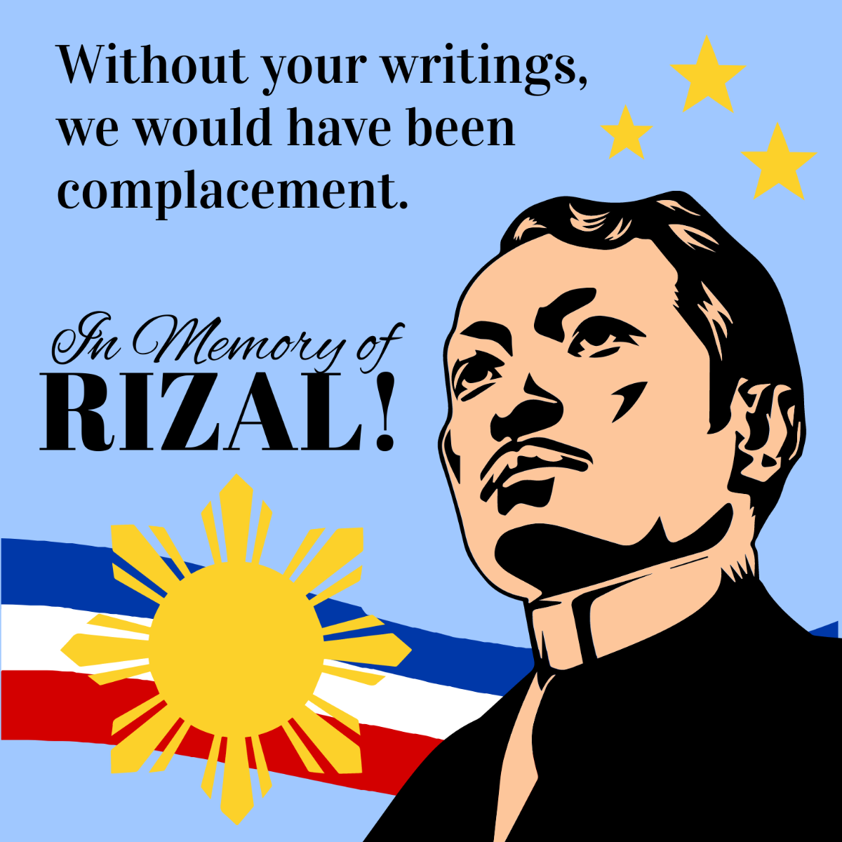 Free Rizal Day Greeting Card Vector Template