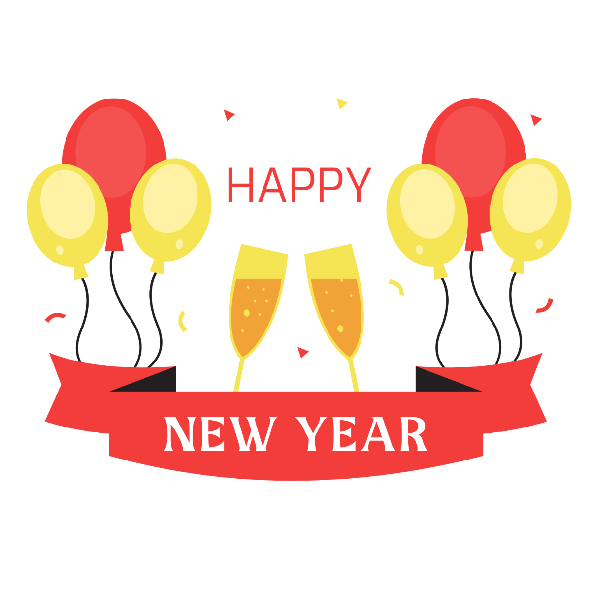 New Year's Day Clipart Template