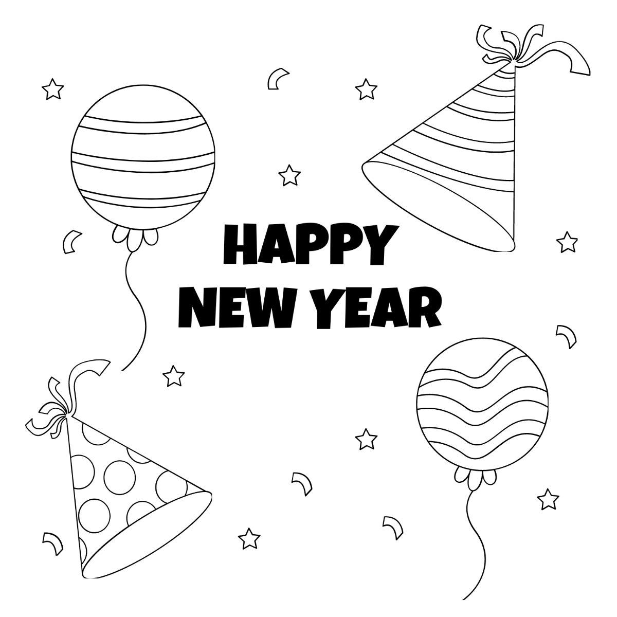 New Year's Day Drawing Template - Edit Online & Download