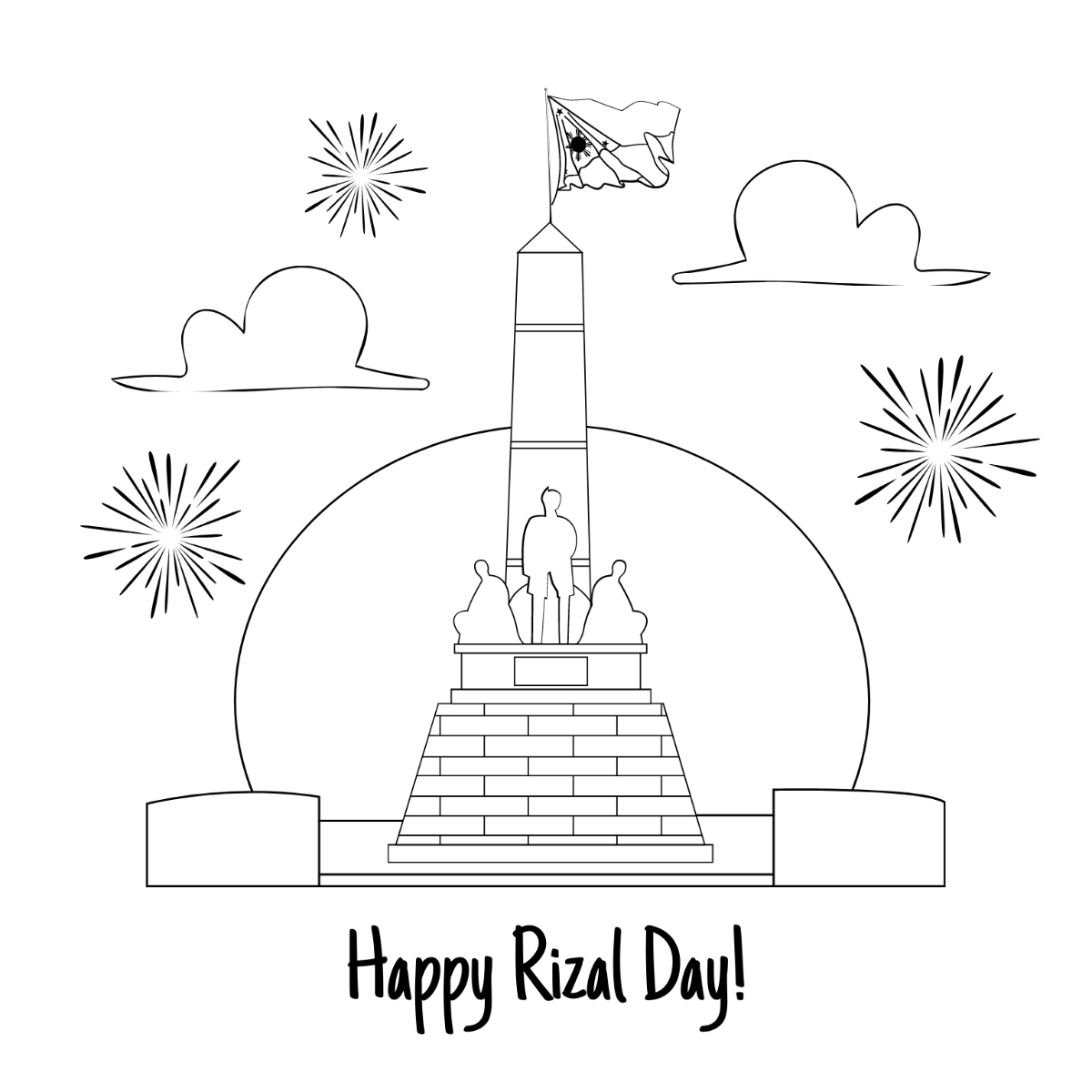 Rizal Day Drawing Vector