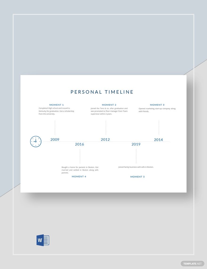 Sample Personal Timeline Template