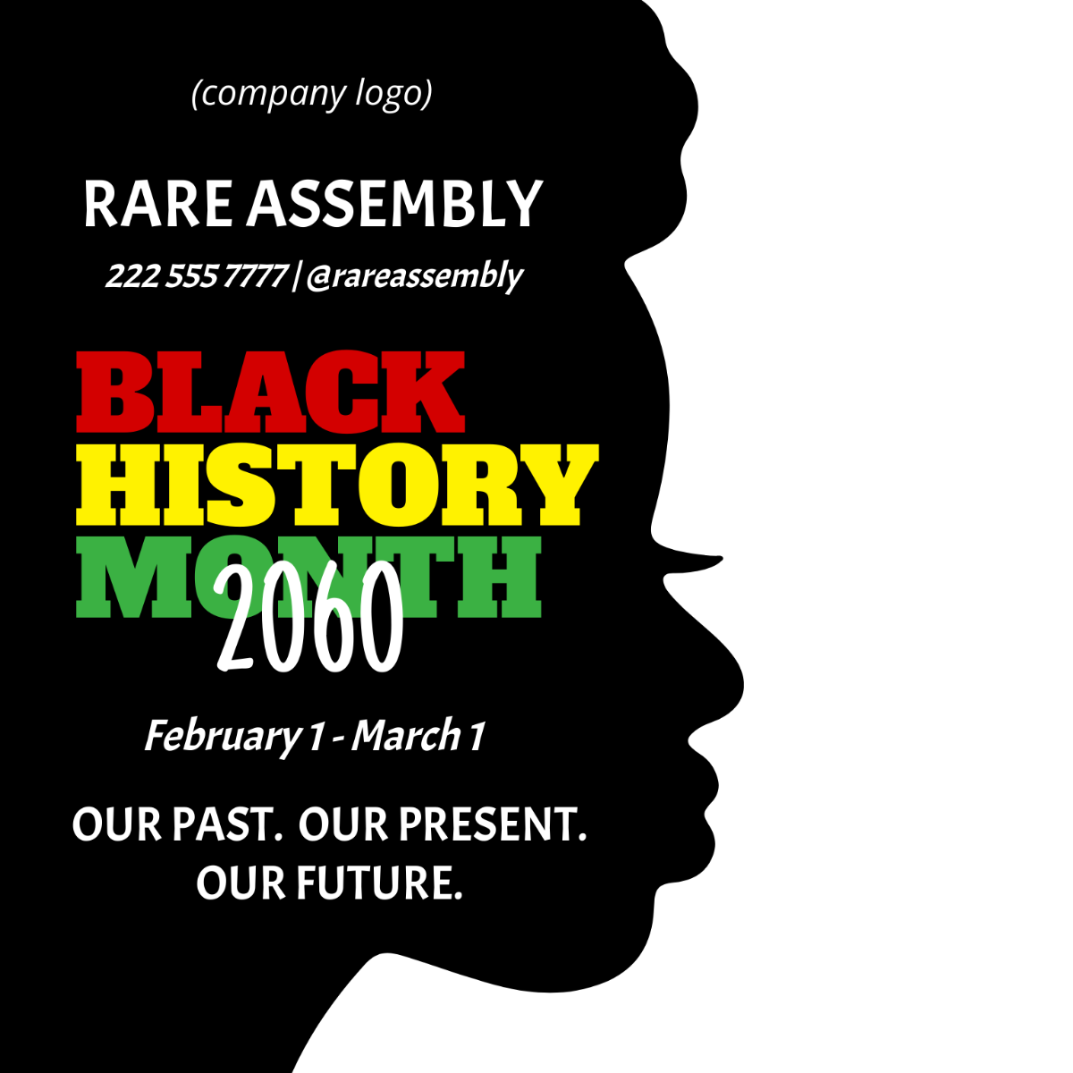 Black History Month Flyer Vector Template