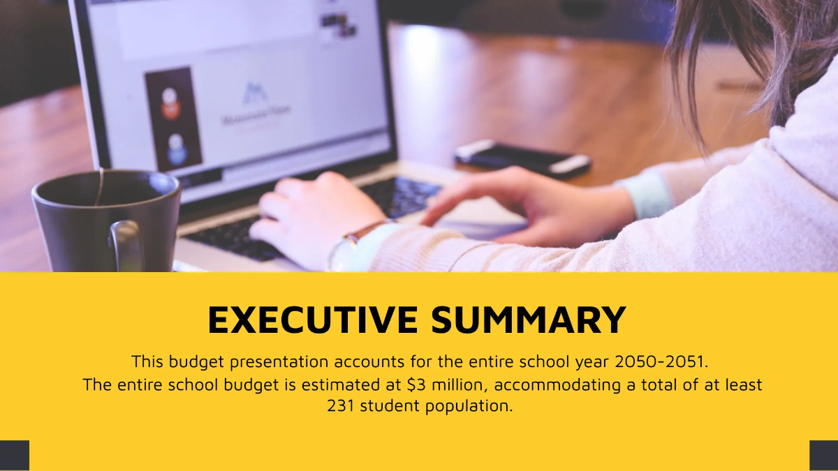 Free School Budget Presentation Template to Edit Online