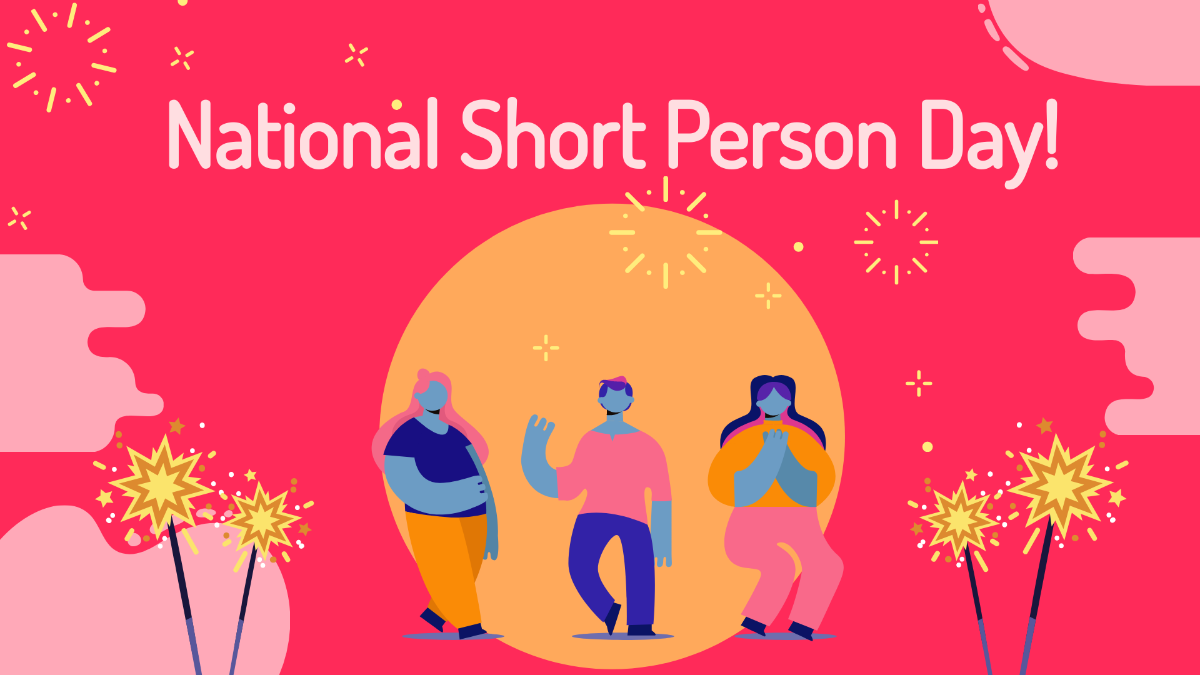 Free National Short Person Day Vector Background Template