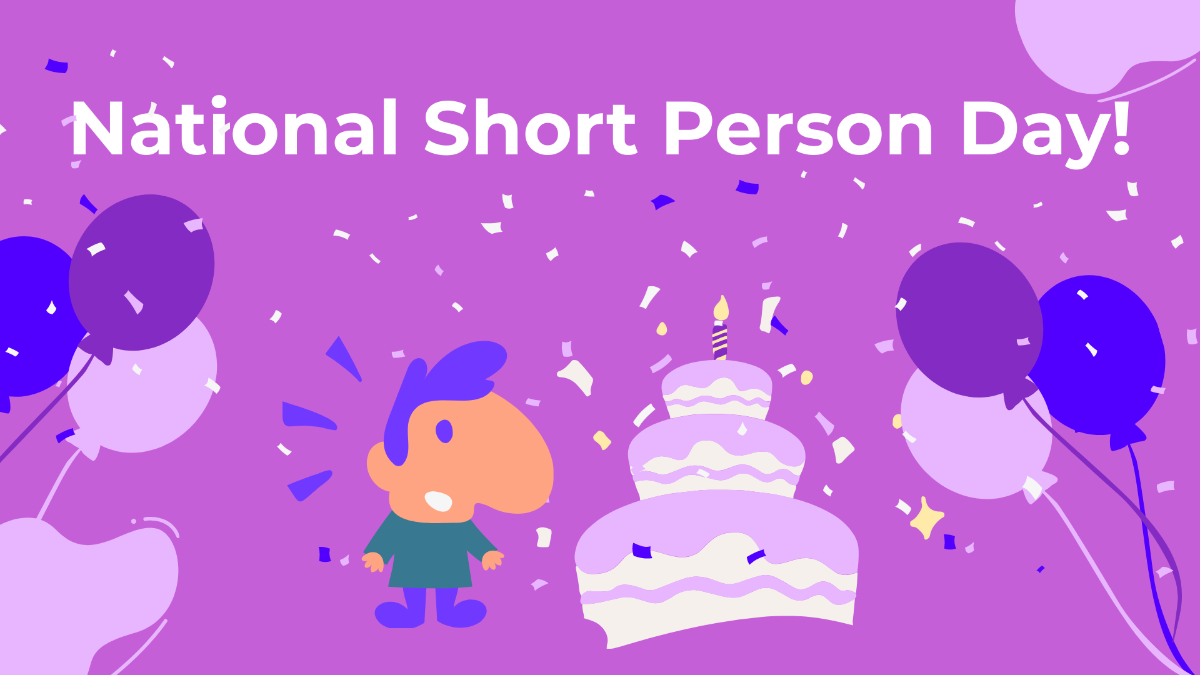 Free National Short Person Day Banner Background Template