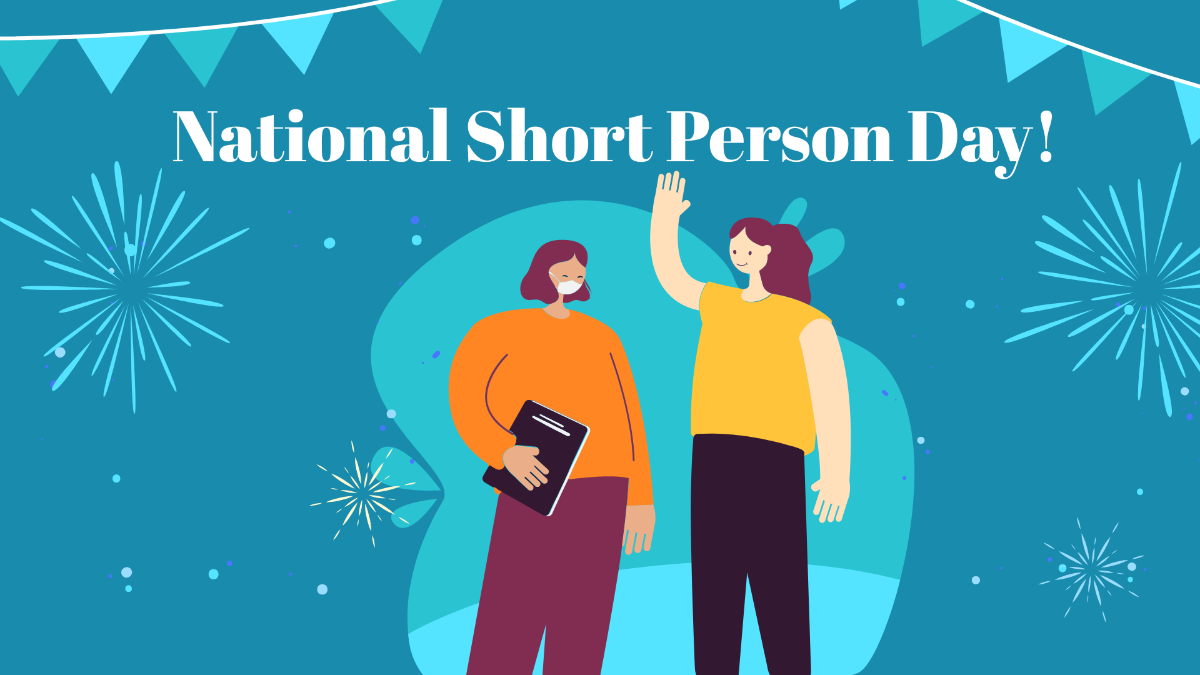 National Short Person Day Drawing Background Template